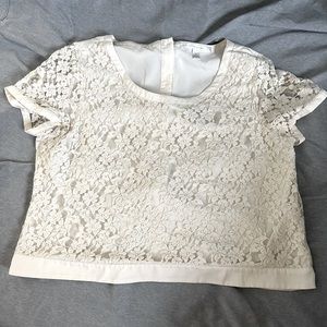 Lace blouse with tie back